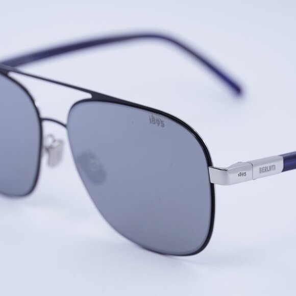 Berluti BL40004U 01C Sunglasses Silver/Blue Square Frame, Silver Lenses - Picture 6 of 9